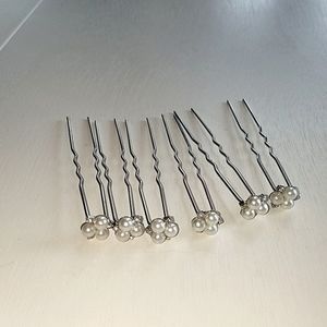 (6) hair pins with faux pearl/diamonds